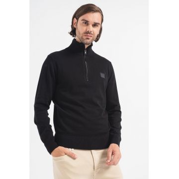 Pulover tricotat fin cu logo