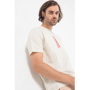 Tricou din bumbac cu decolteu la baza gatului Dalbula