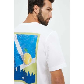 adidas Performance tricou de antrenament culoarea alb, cu imprimeu