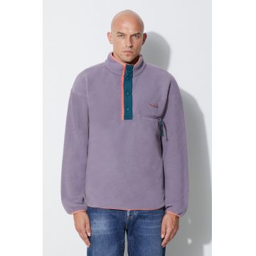 Columbia bluză M Helvetia Half Snap Fleece bărbați, culoarea violet, uni 1889853