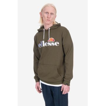 Ellesse bluză SHK13288 Ferrer barbati, culoarea verde, cu glugă, neted SHK13288-KHAKI