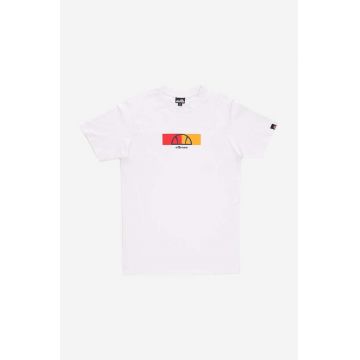 Ellesse tricou din bumbac culoarea alb, cu imprimeu SHR17633-WHITE