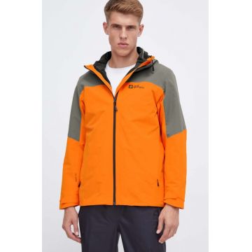 Jack Wolfskin geacă outdoor Glaabach 3in1 culoarea portocaliu