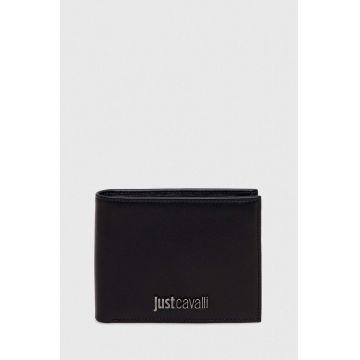 Just Cavalli portofel de piele barbati, culoarea negru