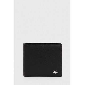 Lacoste portofel de piele barbati, culoarea negru