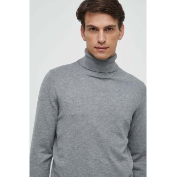 Medicine pulover barbati, culoarea gri, light, cu guler