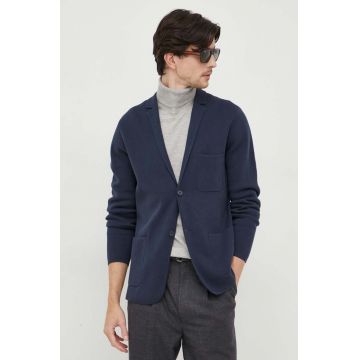 Michael Kors cardigan din bumbac culoarea albastru marin