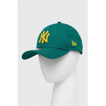 New Era șapcă de baseball din bumbac culoarea verde, cu imprimeu, NEW YORK YANKEES