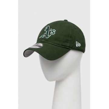 New Era șapcă de baseball din bumbac culoarea verde, cu imprimeu, OAKLAND ATHLETICS