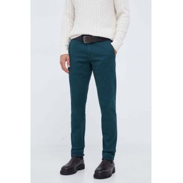 Pepe Jeans pantaloni barbati, culoarea verde, cu fason chinos