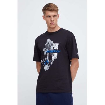 Reebok Classic tricou din bumbac Basketball culoarea negru, cu imprimeu