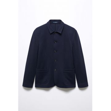 Sacou slim fit cu guler ascutit Mies