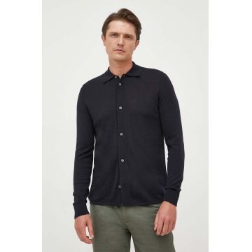 Seidensticker cardigan din lana culoarea albastru marin