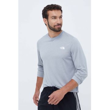 The North Face longsleeve sport Reaxion culoarea gri, melanj