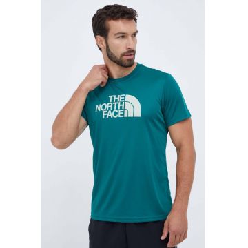 The North Face tricou sport Reaxion Easy culoarea verde, cu imprimeu
