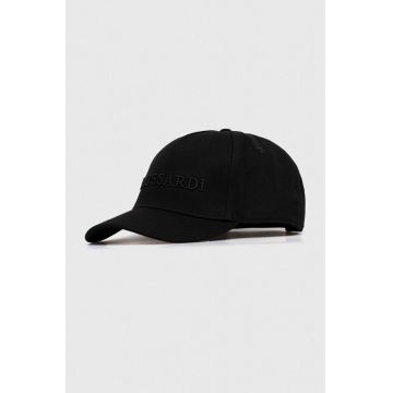 Trussardi șapcă de baseball din bumbac culoarea negru, cu imprimeu