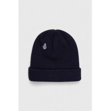 Volcom caciula culoarea albastru marin, din tricot gros