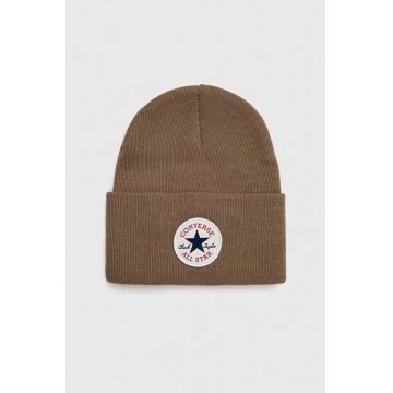 Converse caciula culoarea verde, din tricot gros