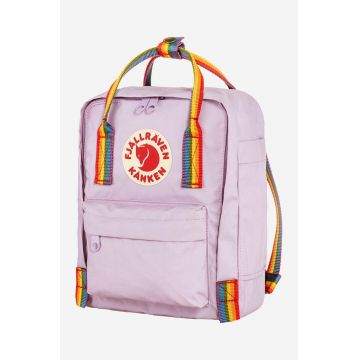 Fjallraven rucsac Kanken Rainbow Mini culoarea violet, mic, cu imprimeu F23621