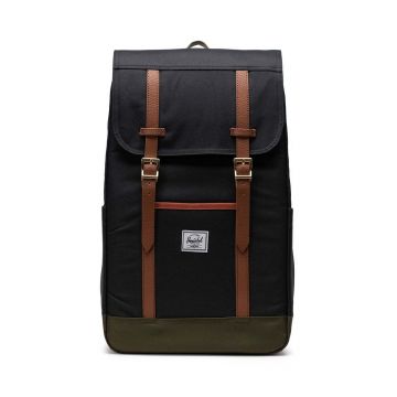Herschel rucsac Retreat Backpack culoarea negru, mare, neted