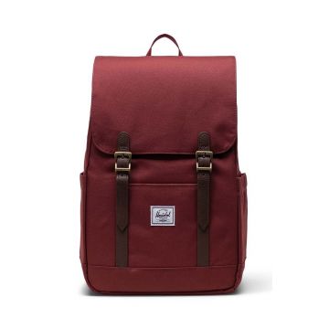 Herschel rucsac Retreat Small Backpack culoarea bordo, mare, neted