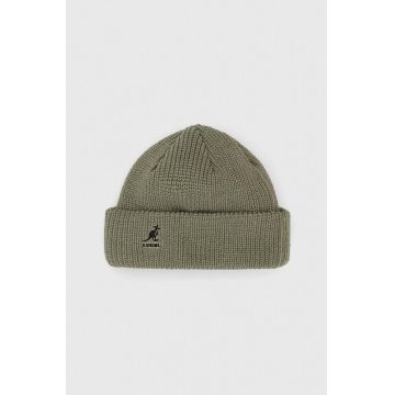 Kangol caciula culoarea verde, din tricot gros