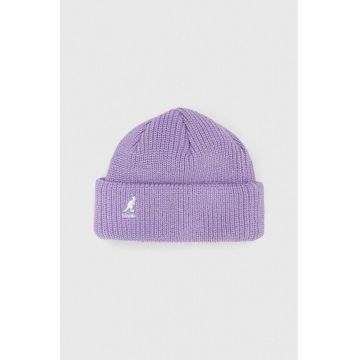 Kangol caciula culoarea violet, din tricot gros