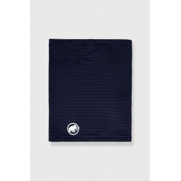 Mammut fular impletit Taiss Light culoarea albastru marin, neted