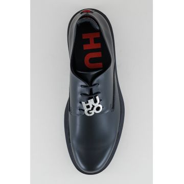 Pantofi derby de piele cu logo Denzel