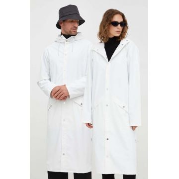 Rains geaca de ploaie 18360 Jackets culoarea alb, de tranzitie