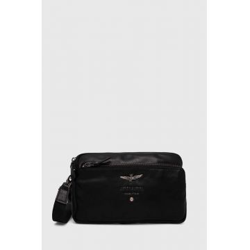Aeronautica Militare borseta de piele culoarea negru Aeronautica Militare borseta de piele culoarea negru