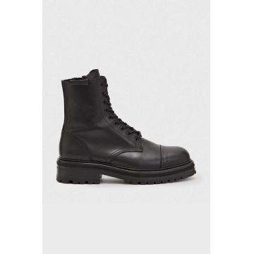 AllSaints bocanci de piele Hank barbati, culoarea negru, MZ0041A