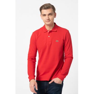 Bluza polo din bumbac si material pique