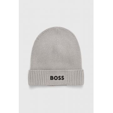 Boss Green caciula din amestec de lana BOSS GREEN culoarea gri