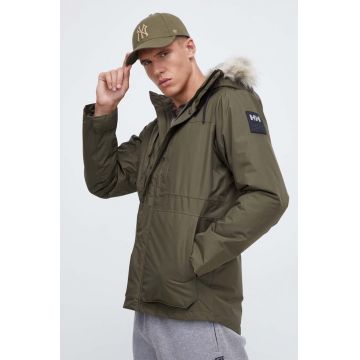 Helly Hansen geacă COASTAL 3.0 PARKA bărbați, culoarea verde, de iarnă 53995