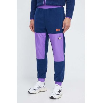 Helly Hansen pantaloni de trening culoarea albastru marin, modelator