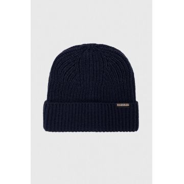 Napapijri caciula culoarea albastru marin, din tricot gros