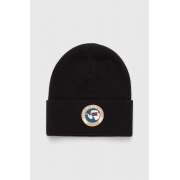 Napapijri caciula culoarea negru, din tricot gros