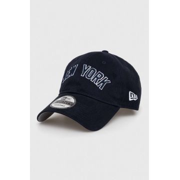 New Era șapcă de baseball din bumbac culoarea albastru marin, cu imprimeu, NEW YORK YANKEES