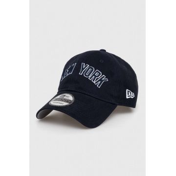 New Era șapcă de baseball din bumbac culoarea bleumarin, cu imprimeu, NEW YORK YANKEES