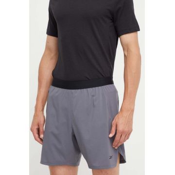 Reebok pantaloni scurți de antrenament Speed 3.0 culoarea gri