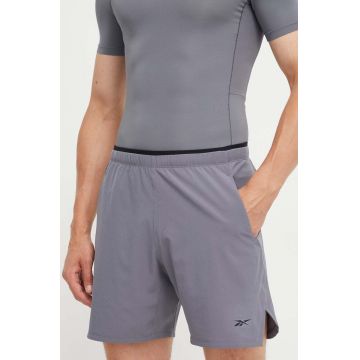 Reebok pantaloni scurți de antrenament Strength 3.0 culoarea gri