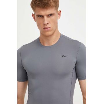 Reebok tricou de antrenament culoarea gri, neted