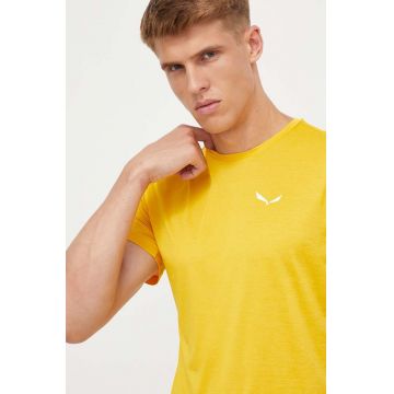Salewa tricou sport Puez Melange culoarea galben, melanj, 00.0000026537
