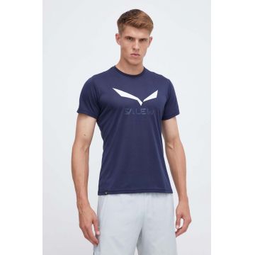 Salewa tricou sport Solidlogo culoarea albastru marin, cu imprimeu