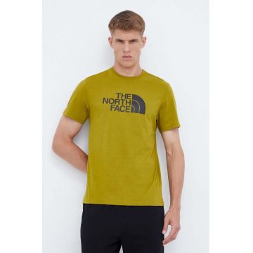 The North Face tricou din bumbac culoarea verde, cu imprimeu