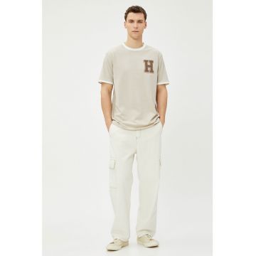 Tricou din amestec de bumbac cu detalii contrastante