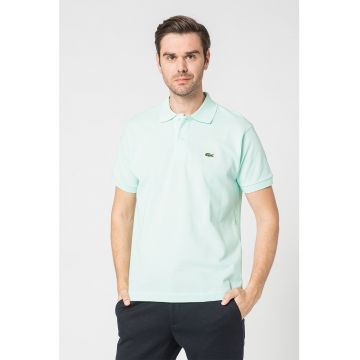 Tricou polo din pique cu logo mic brodat