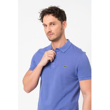 Tricou polo slim fit din material pique