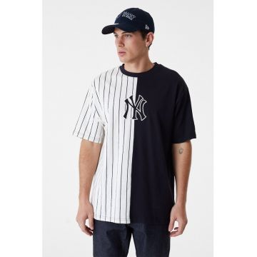 Tricou supradimensionat cu model in dungi New York Yankees